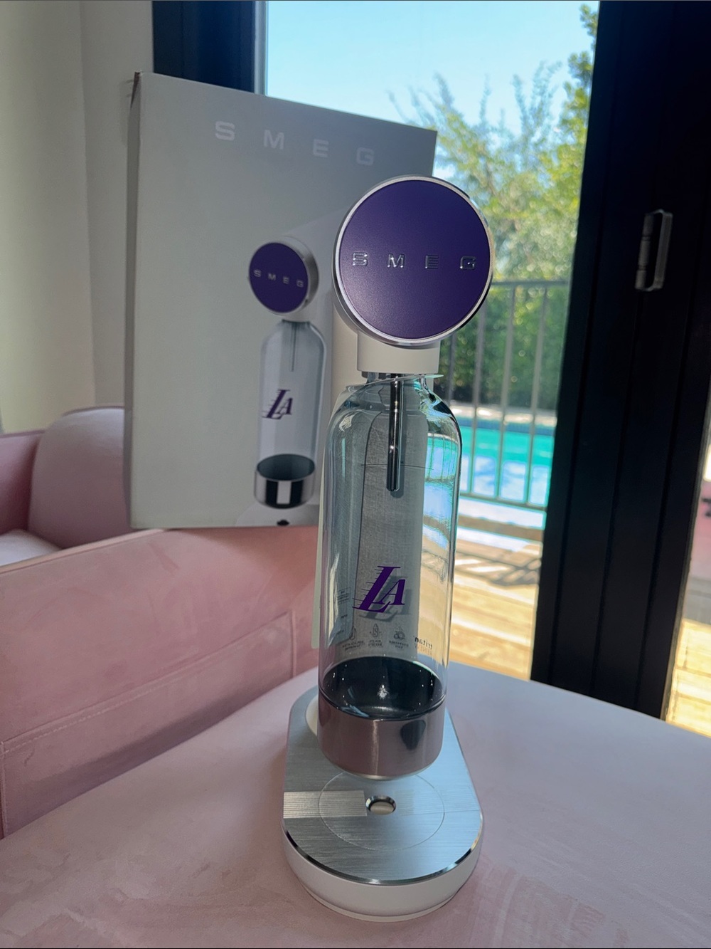 SMEG Purple Soda Maker - Countertop Home Carbonation Bottle